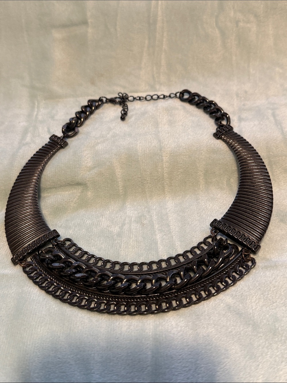 Statement Black Multi-Chain Collar Necklace